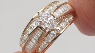 Certified VS1/H Natural Diamond Engagement Wedding 14k Yellow Gold Estate Ring - C978