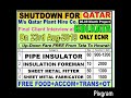 shutdown l pipe insulator l insulation foreman jobs in qatar l interview kolkata