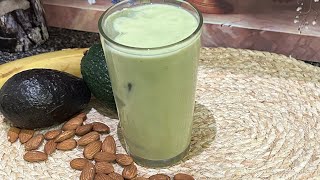 Healthy Avocado, Banana with Almond Smoothie | smoothie with a lot of energy and refreshing