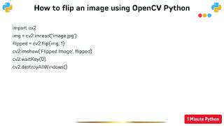 How to flip an image using OpenCV Python