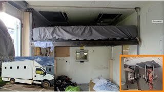 Motorised Lift Up Bed in a Self Build Campervan - 7 Ton Iveco Daily Prison Truck. PT2 Tims Van Build