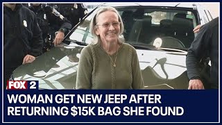 Woman get new Jeep after returning $15K bag she found