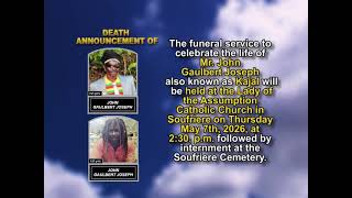 John Gaulbert Joseph ~ Short Obituary