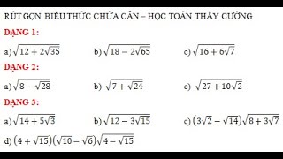 3 DẠNG TOÁN RÚT GỌN BIỂU THỨC CHỨA CĂN BẬC HAI DÙNG HẰNG ĐẲNG THỨC. TOÁN LỚP 9