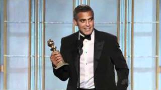 George Clooney winning a Golden Globe 2012 HQ