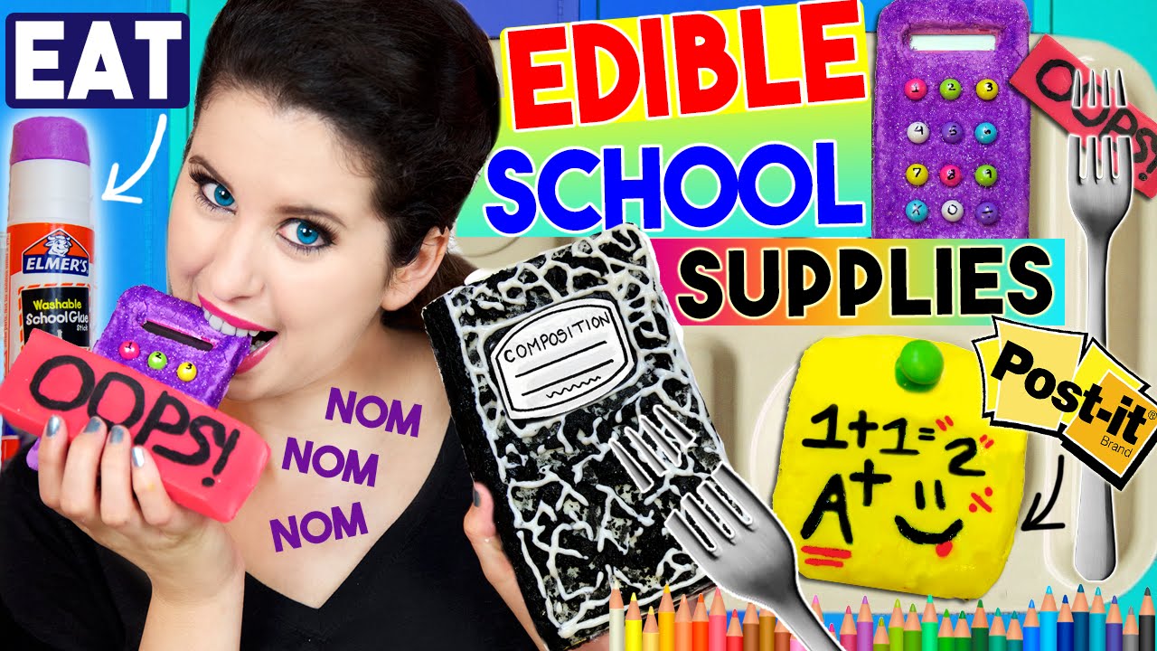 Diy Edible School Supplies Eat Your Calculator Notebook Glue Stick