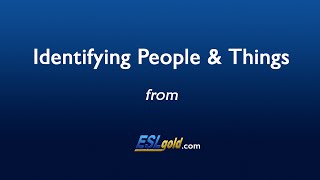 Free English Lessons:  Identifying People \u0026 Things Video