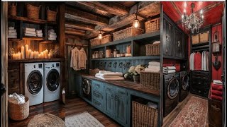 Western gothic laundry room ideas for a dramatically stylish spin cycle