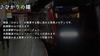 近鉄名古屋駅　発車メロディ集　「ひかりの鐘」「ドナウ川のさざなみ」「Around The World」