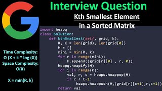 Kth Smallest Element in a Sorted Matrix - Priority Queue