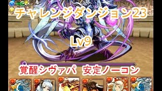 【パズドラ】チャレンジダンジョン23 Lv9 覚醒シヴァパで安定ノーコン攻略！