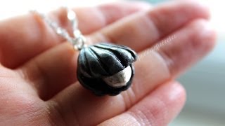 Seashell Pearl Polymer Clay Necklace