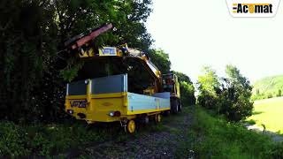 Acomat - Pelle et Remorque rail-route VAIA CAR - Chantier de débroussaillage