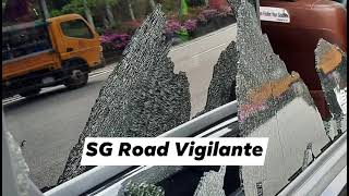 3jul2021  camcar window shattered when passing maintenance vehicles Chye Thiam Maintenance Pte Ltd