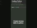 create reverse table in python