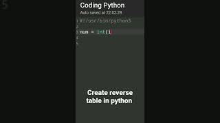 create reverse table in python