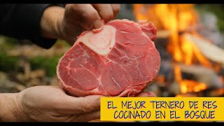 El mejor vástago de res cocinado en el bosque