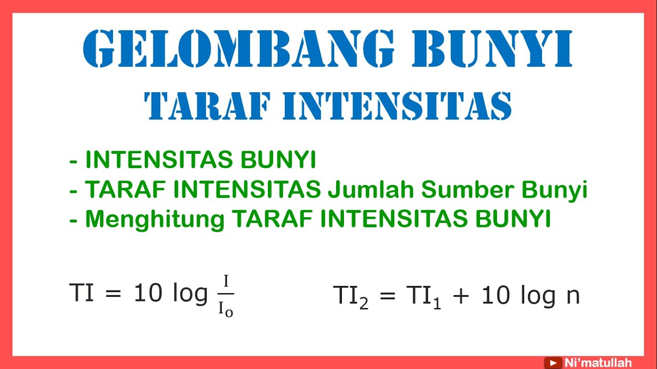 Contoh Soal & Latihan Gelombang Bunyi | Intensitas Dan Taraf Intensitas ...