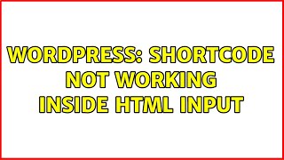 Wordpress: Shortcode not working inside html input