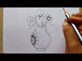 flower pot drawing easy flower vase drawing how to draw flower pot steps pencil drawing easy