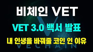 비체인 VET VET 3.0 백서 발표 내 인생을 바꿔줄 코인 인 이유