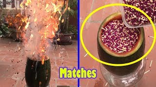Watermelon Matches Chain Reaction # Match Chain Reaction VOLCANO ERUPTION Amazing Fire Domino