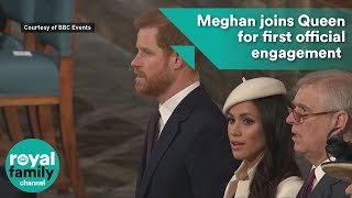 Meghan Markle takes part in her first official engagement with the Queen