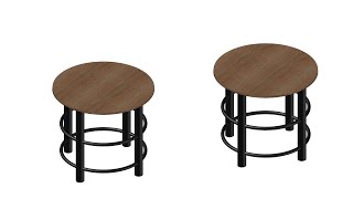 Simple 3D Round Table Modeling AutoCade