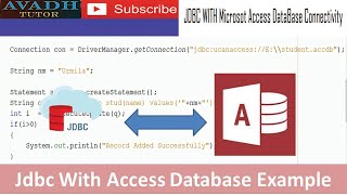 jdbc with access || how to connect and insert data with jdbc with access database example