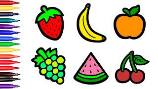 Let's Learn How to Draw Fruits Together | Painting, Drawing, Coloring Tips for Toddlers & Kids