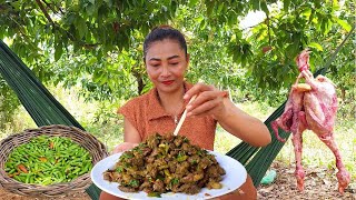 Yummy cooking duck with special Spice and 1000 fresh chili for food @SurvivalCookingTV