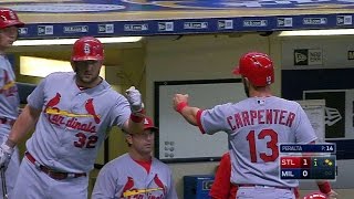 STL@MIL: Holliday singles to left to open the scoring