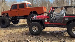 Axial SCX6 Custom Rovers and CJ7 with Knight Customs articulated driver and scale interior