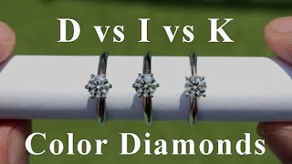 D vs I vs K Color Diamond Rings Comparison