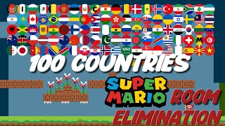 100 Countries Escape Mario Room Elimination Marble Race in Algodoo