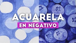 Técnica de acuarela en negativo