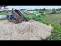 first startproject landfill by excellent skill driver dozer komatsu d58e pushing soilrock clear land