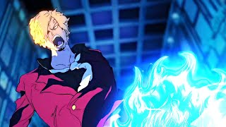 Sanji Awakens Ifrit Jambe (Blue Fire) W/ Haki Vs Queen - (English Sub)