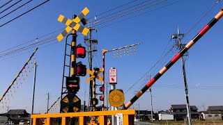 【踏切】 神戸電鉄・粟生線 堂の前踏切【カンカンカンカン】 // Railroad Crossing