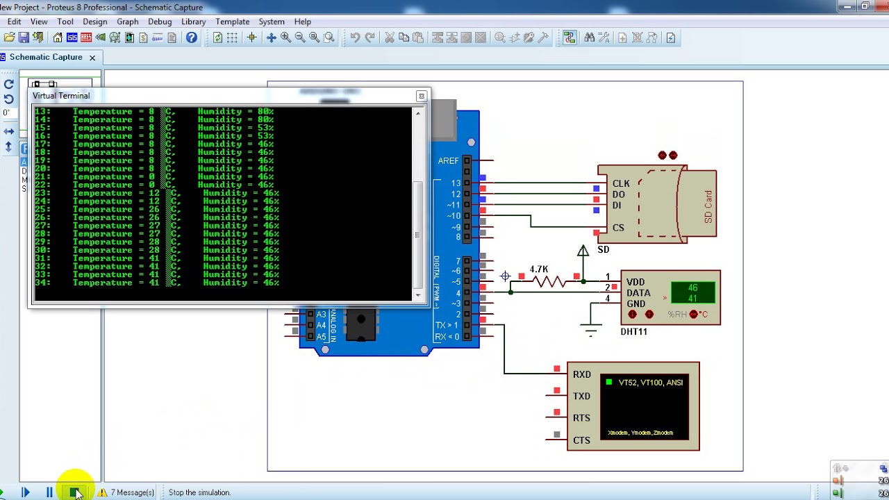 Arduino Data Logger With SD Card And DHT11 Sensor - Proteus Simulation ...