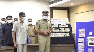 NORTH ZONE TASKFORCE/THREE HELD IN CHEATING THE PUBLIC /PRESS MEET VISUALS /HYDPOLICE