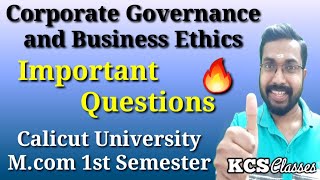 Corporate Governance and Business Ethics|Important Questions|Calicut University M.com  1st Semester