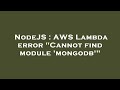 NodeJS : AWS Lambda error 