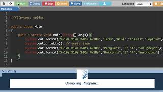 Java Output Lesson 02) Tables
