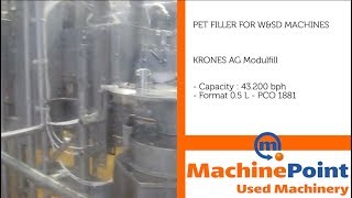 KRONES AG Modulfill Used PET FILLER FOR W\u0026SD MACHINES MachinePoint