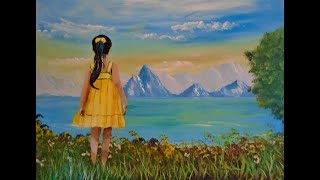 Girl in a Yellow Dress/Acrylic Painting/Time Lapse