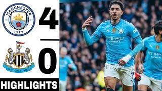 🔵 Manchester City vs Newcastle 4-0 || Omar Marmoush Hattrick || Premier League Highlights \u0026 Goals