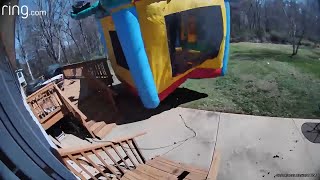 Kids' Bouncy Castle Takes Flight
