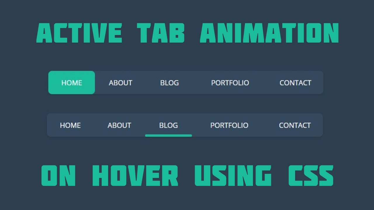 Animated Navigation Menu Bar Using HTML CSS | Menu Hover Animation ...