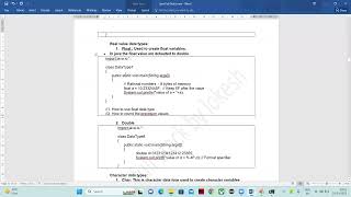 9 java full stack Data types (Double and Float) 25 03 2023